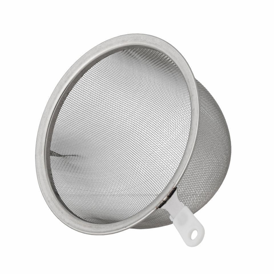 Bloomingville Valentin kameninový hrnček so sitkom a viečkom 300 ml, zlatý, 82062567