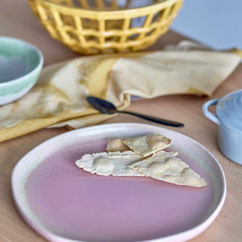 Kameninový tanier Bloomingville Louisa 27 cm, ružový, 82060539