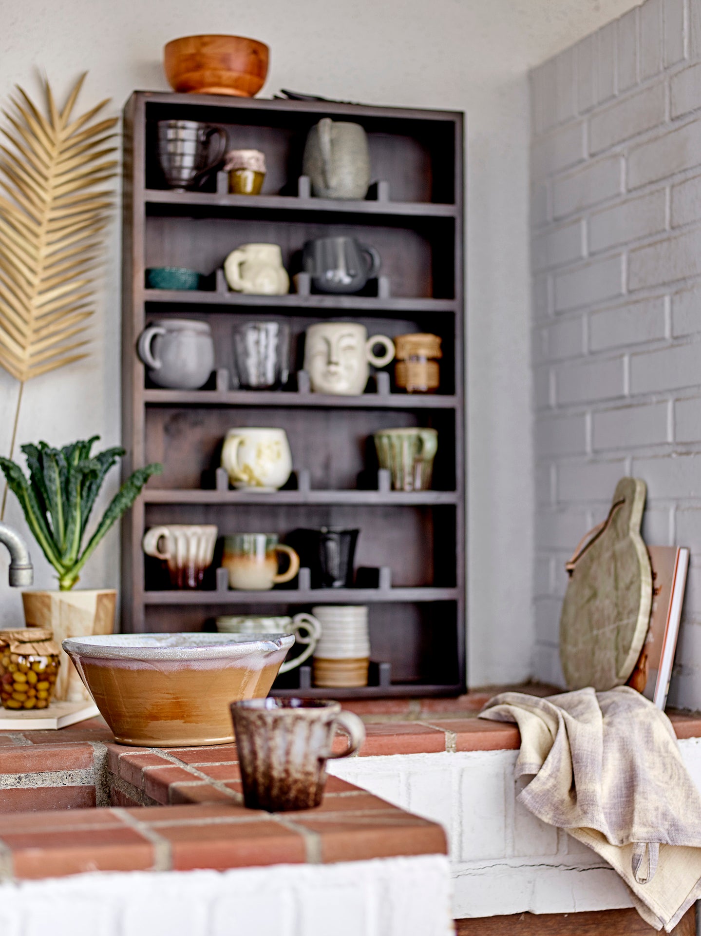 Bloomingville Noela sada kameninových hrnků 350 ml, hnědá, 82053062