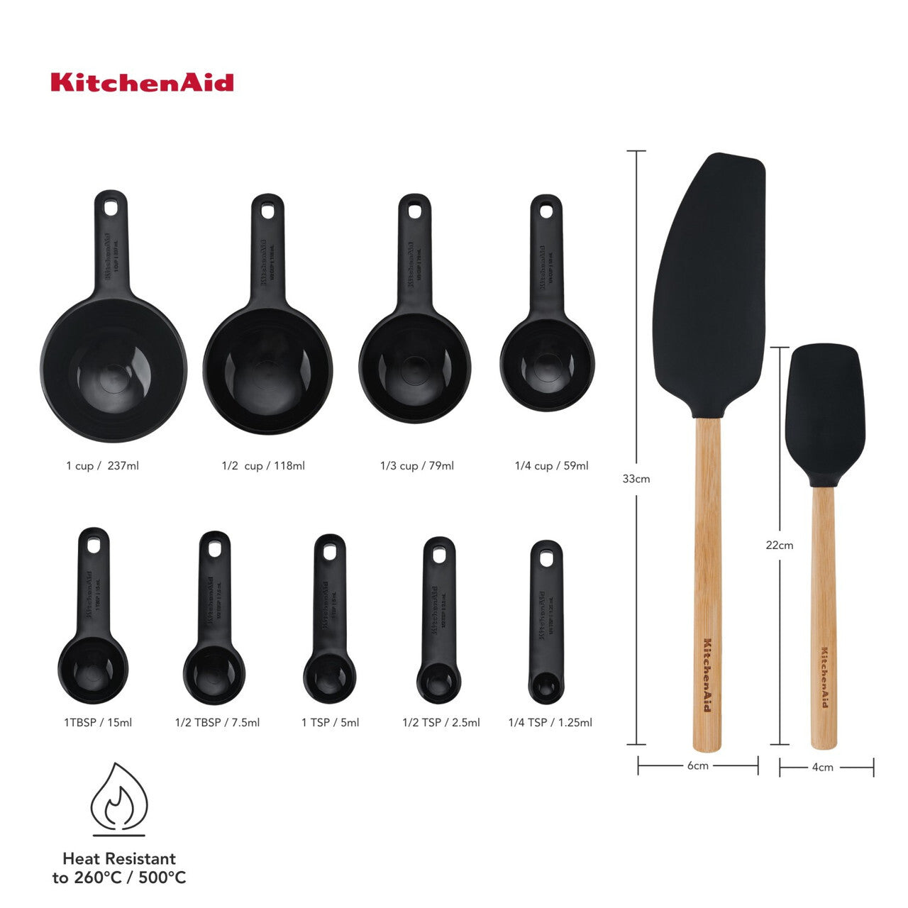 KitchenAid sada kuchyňského náčiní, onyx black, KQG492OHOBE