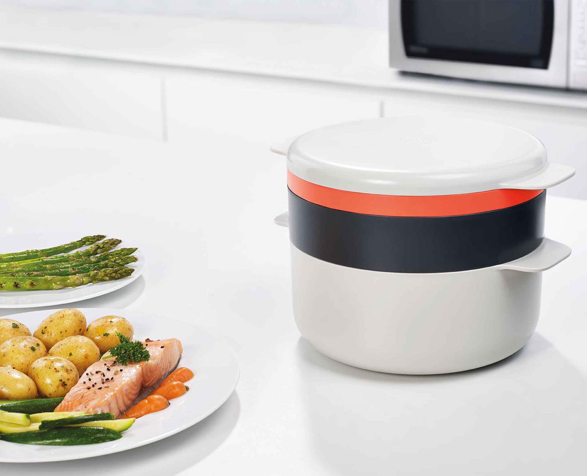 Joseph Joseph M-Cuisine sada nádobí do mikrovlnné trouby, oranžová, 45001