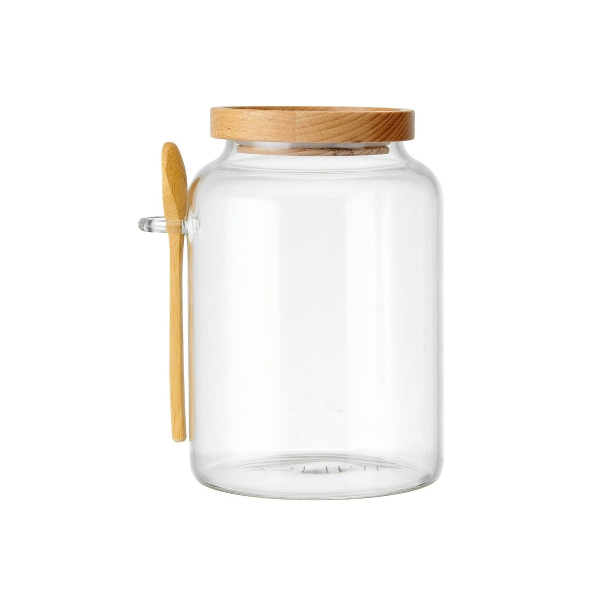 KitchenCraft Idilica sklenená nádoba s lyžicou 1,2 l, IDGLSSTORSPN