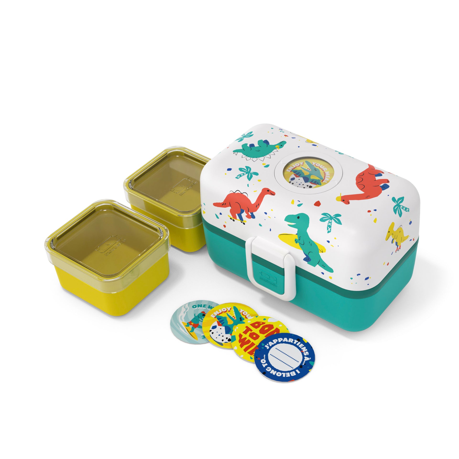Monbento Tresor detský box na desiatu 0,8 l, modrý dino, 17014120
