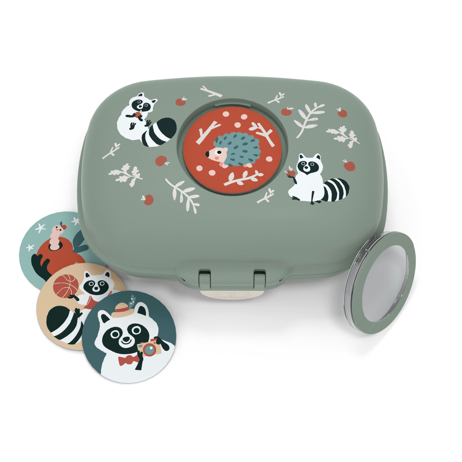 Monbento Gram detský box na desiatu 0,6 l, zelený mýval, 16014073