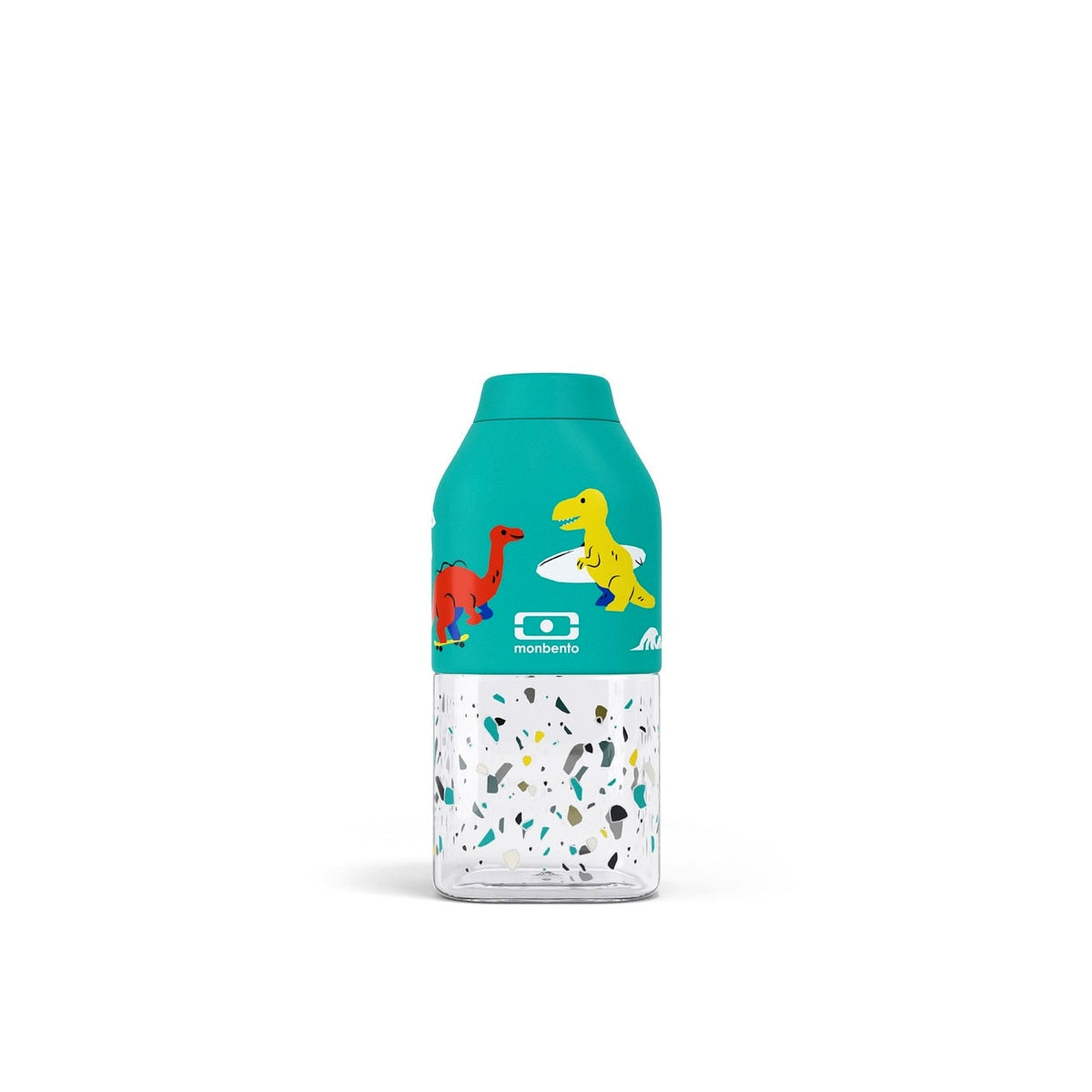 Monbento Positive S detská fľaša na pitie 330 ml, modrá dino, 32014120