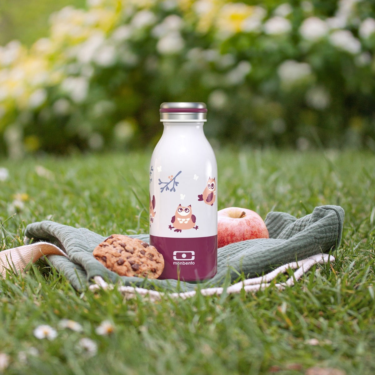 Monbento Cooly baby drinking bottle 350 ml, purple owly, 47274108