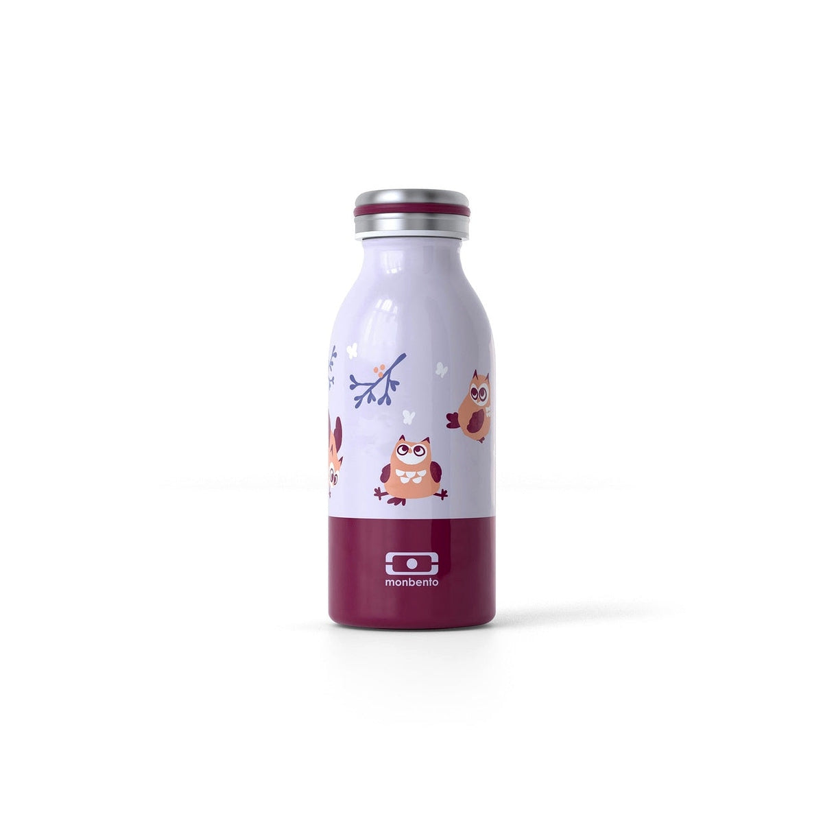 Monbento Cooly dětská termoláhev na pití 350 ml, purple owly, 47274108