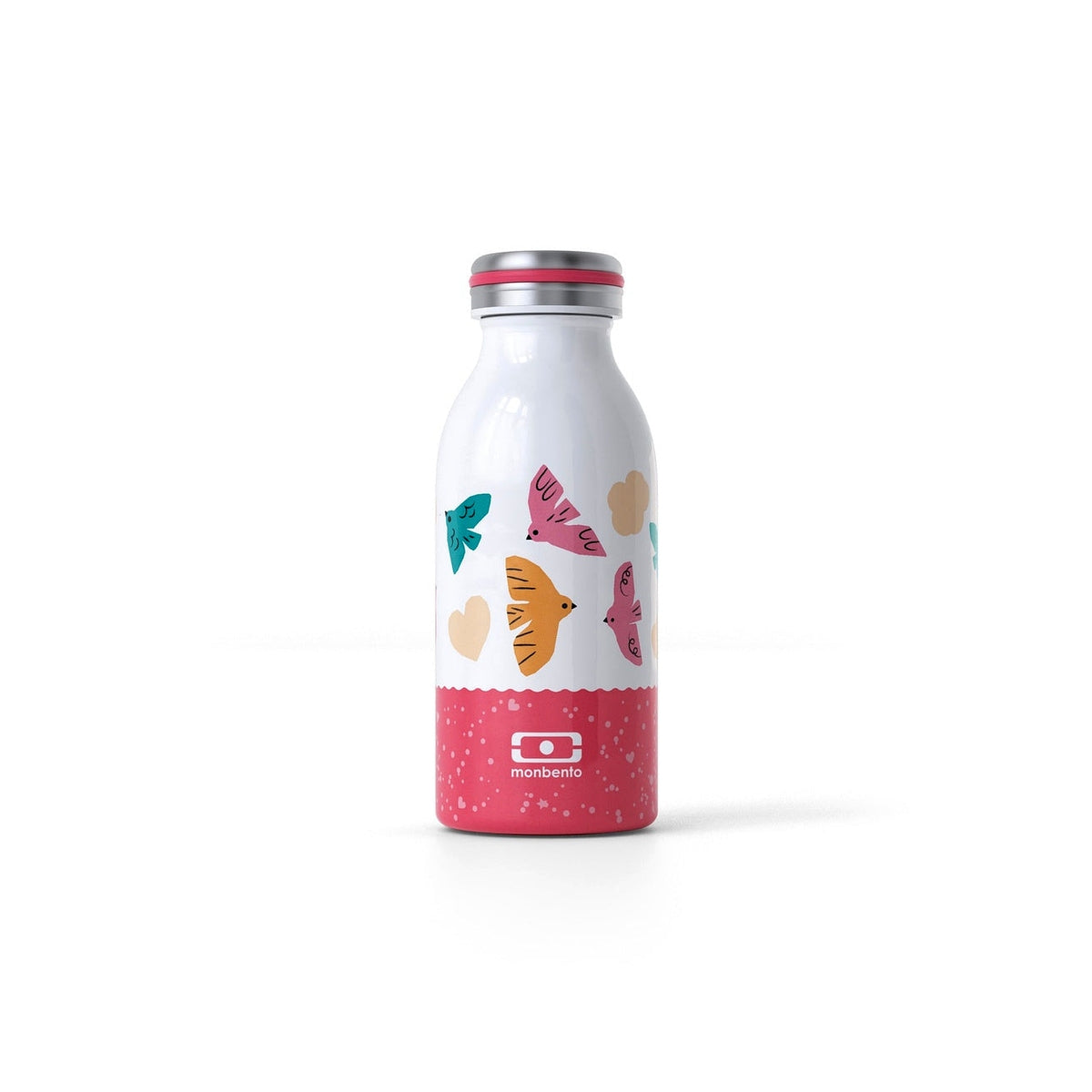 Monbento Cooly detská fľaša na pitie 350 ml, ružoví vtáci, 47274121
