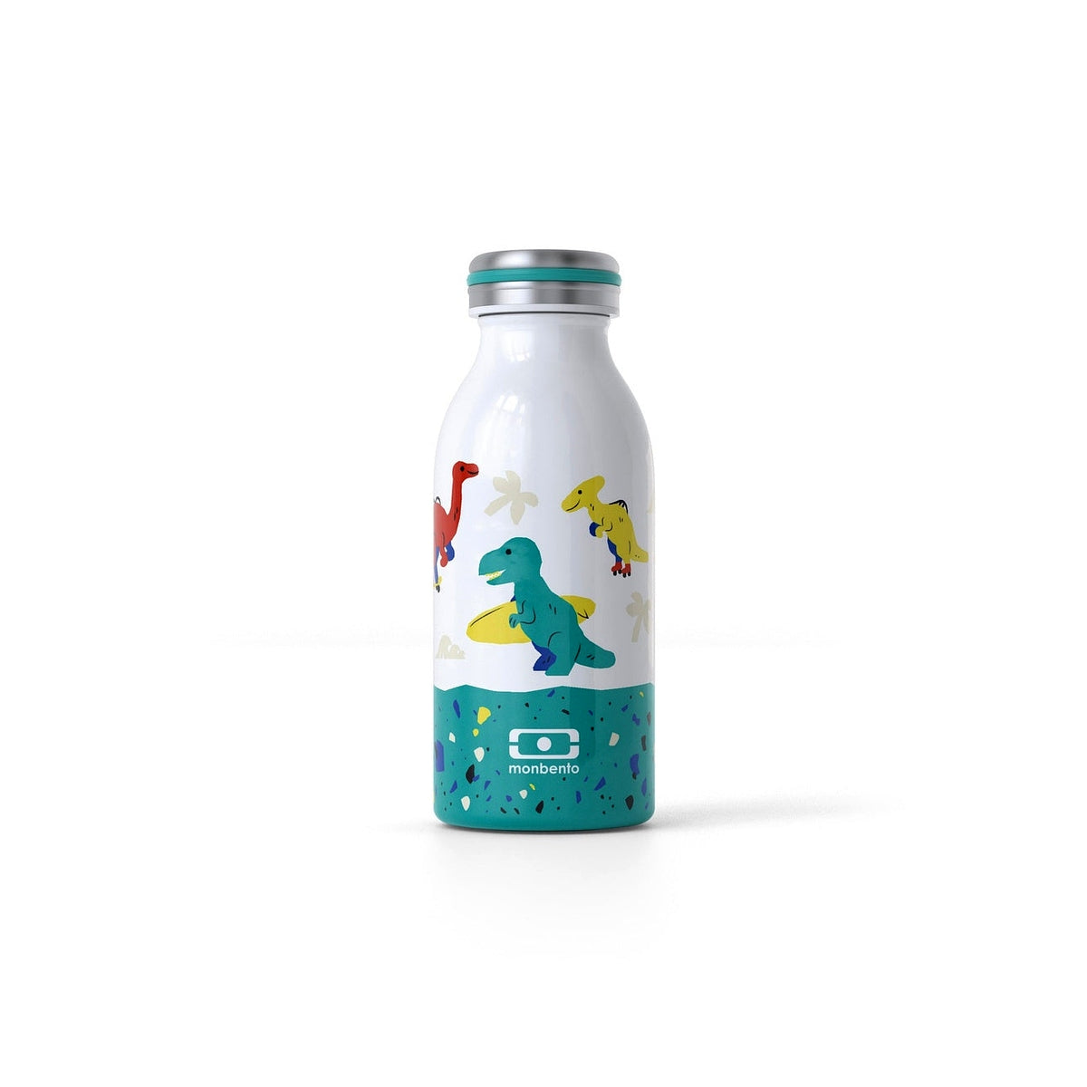 Monbento Cooly dětská termoláhev na pití 350 ml, blue dino, 47274120