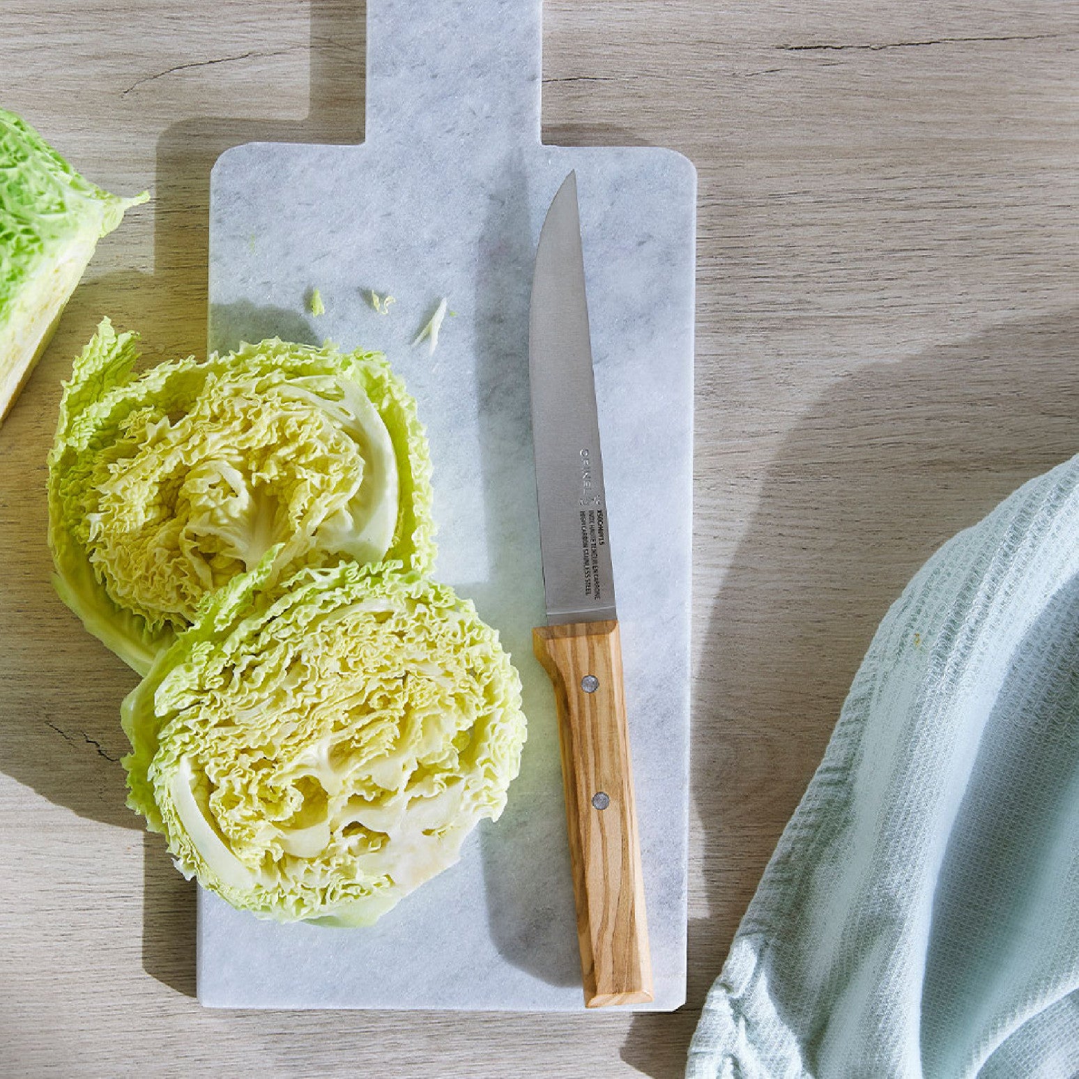 Opinel Parallele Olive Trio set of 3 knives, chef's, slicing and vegetable knife, 002494