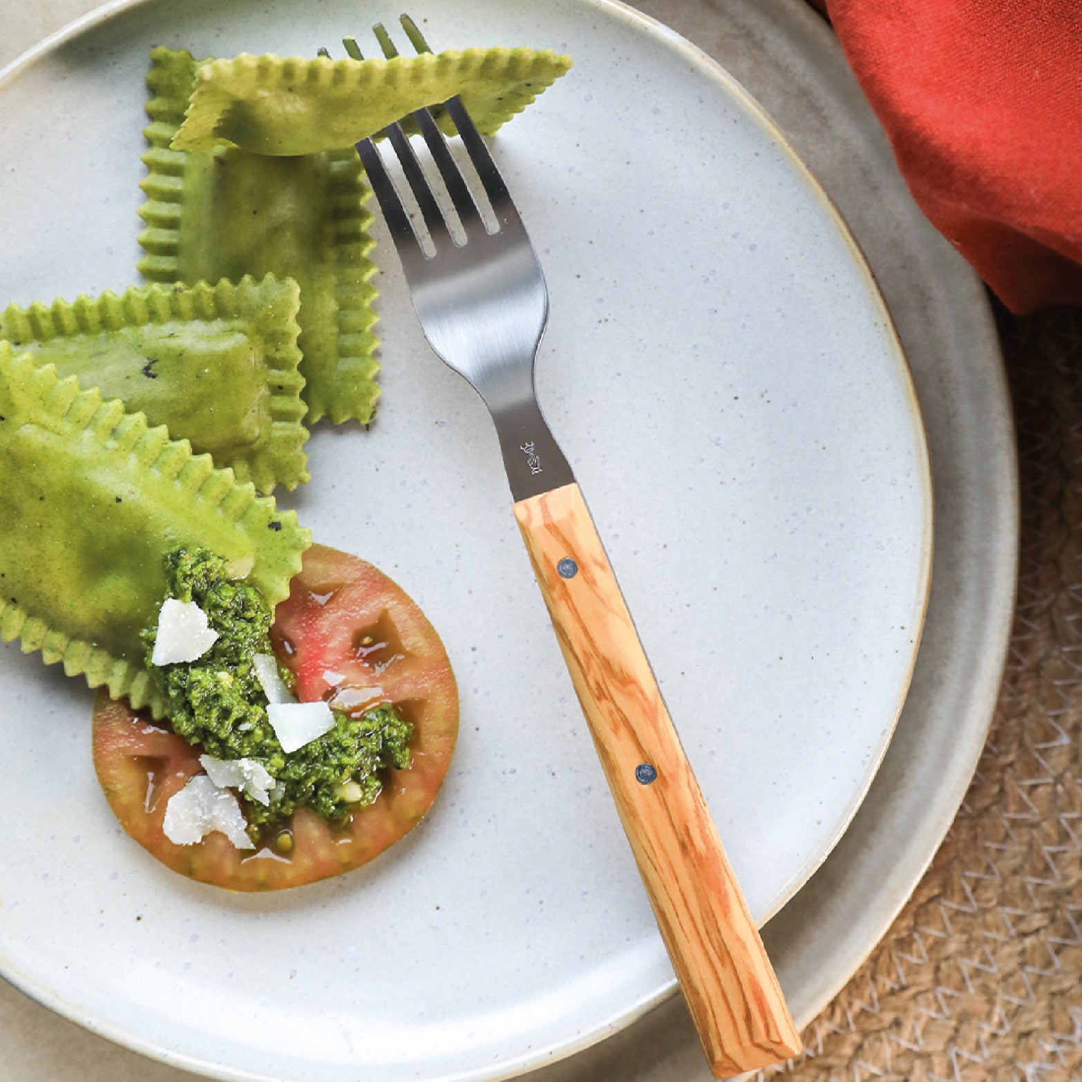 Opinel sada příborových nožů Bon Appetit a vidliček Sylve, 8 ks, olivové dřevo, 003209