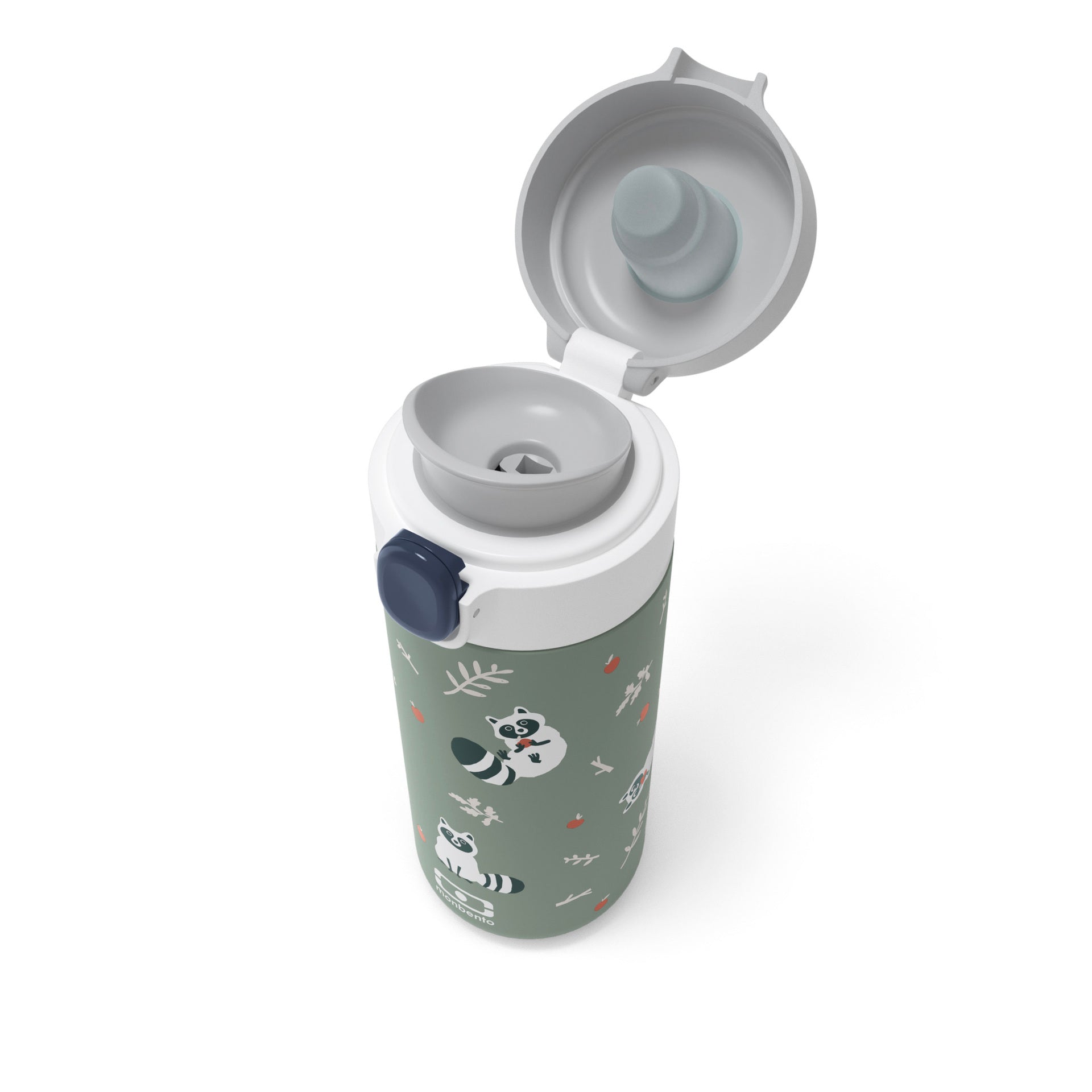 Monbento Pop detská fľaša na pitie 360 ml, zelený mýval, 36334073