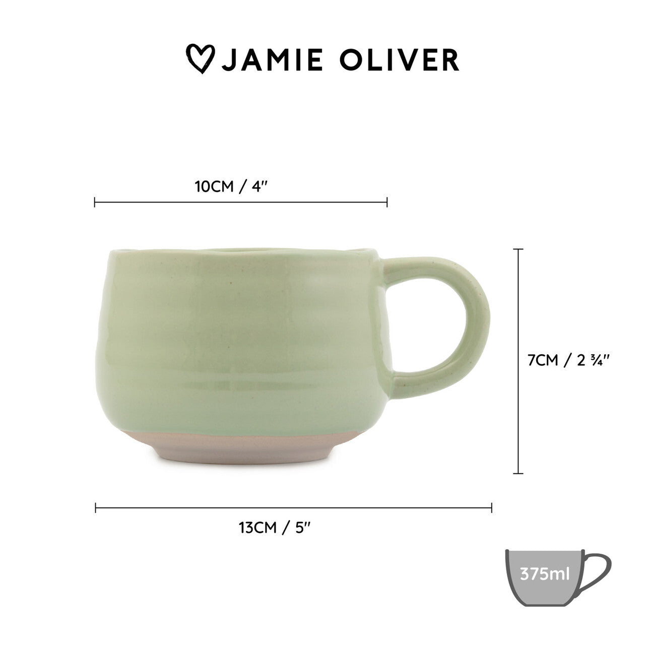 Kameninový hrnček Jamie Oliver Big Love 375 ml, zelený, JOBLCCMUGGRN