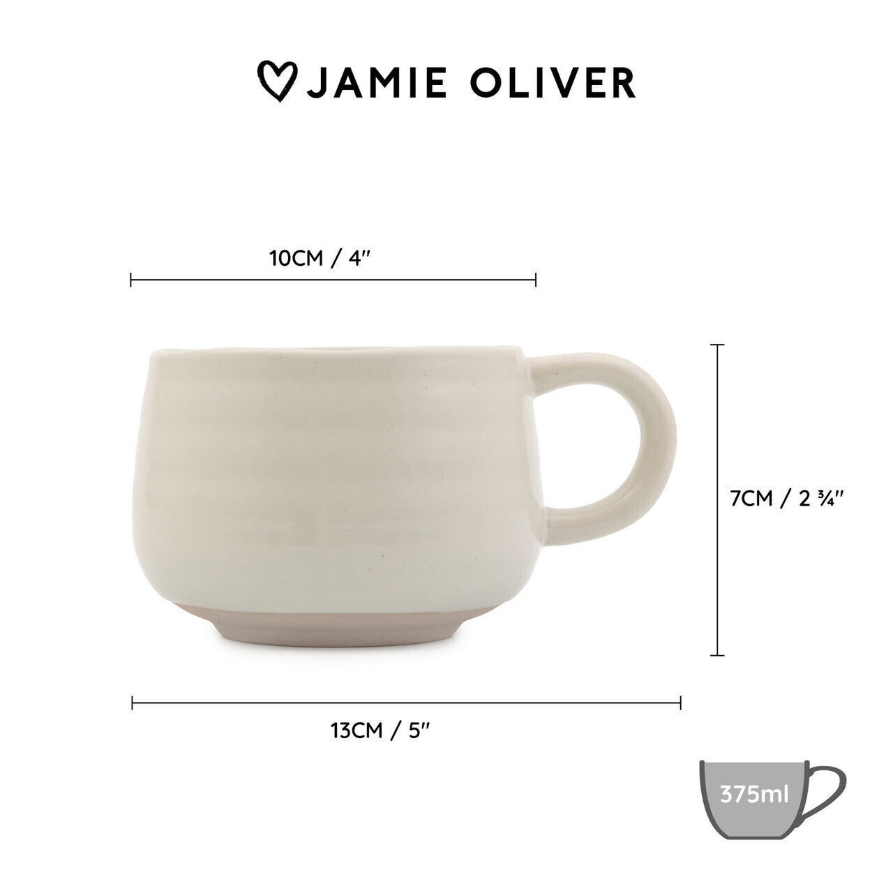 Kameninový hrnček Jamie Oliver Big Love 375 ml, biely, JOBLCCMUGWHT