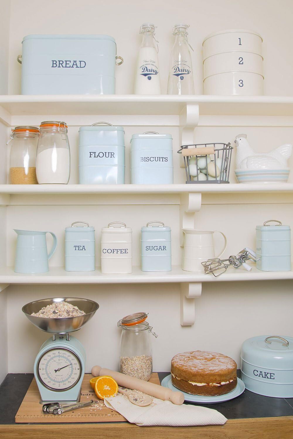 Dóza na cukor KitchenCraft Living Nostalgia 1,3 l, modrá, LNSUGARBLU