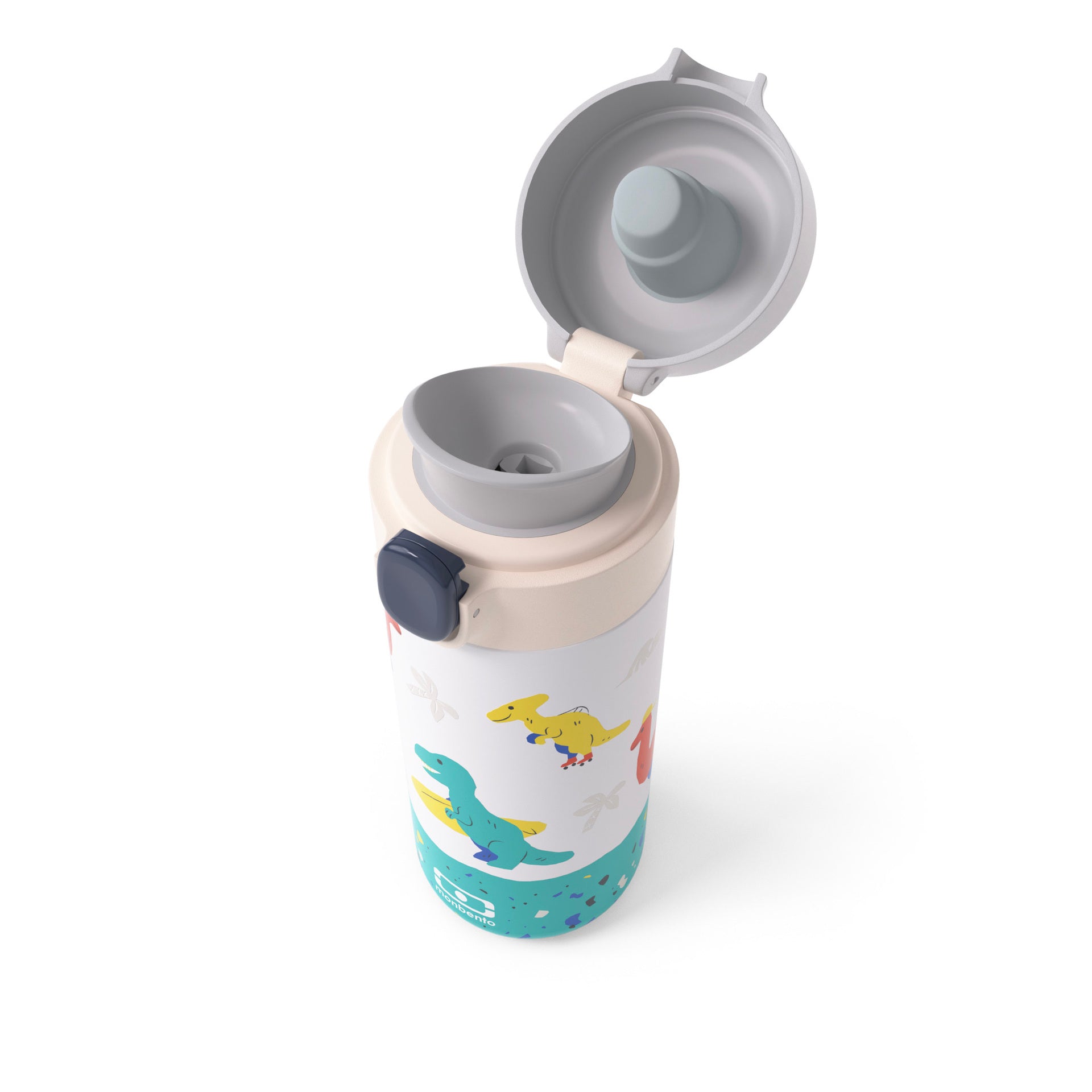 Monbento Pop detská fľaša na pitie 360 ml, modrá dino, 36334120