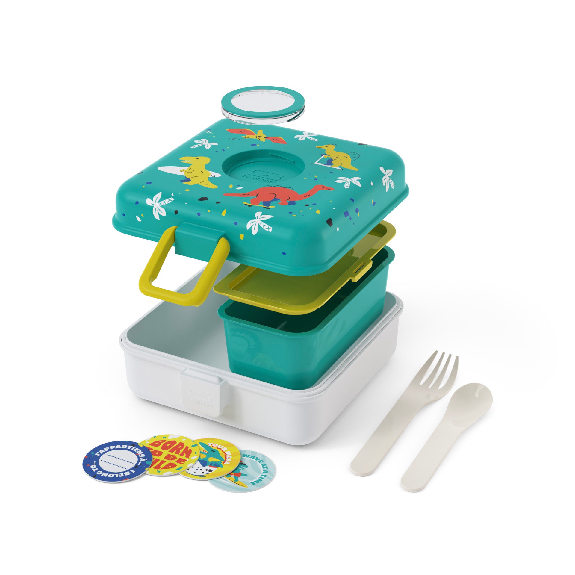 Monbento Snacky kids snack box 0,85 l, blue dino, 81014120