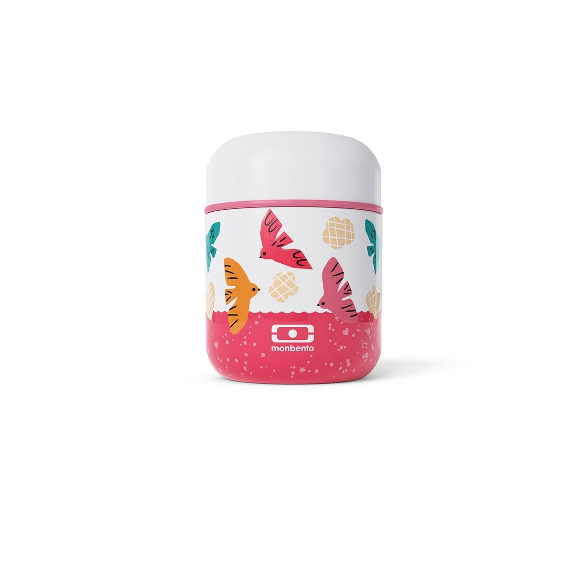 Monbento Capsule dětský termobox na jídlo 0,28 l, pink birds, 25334121