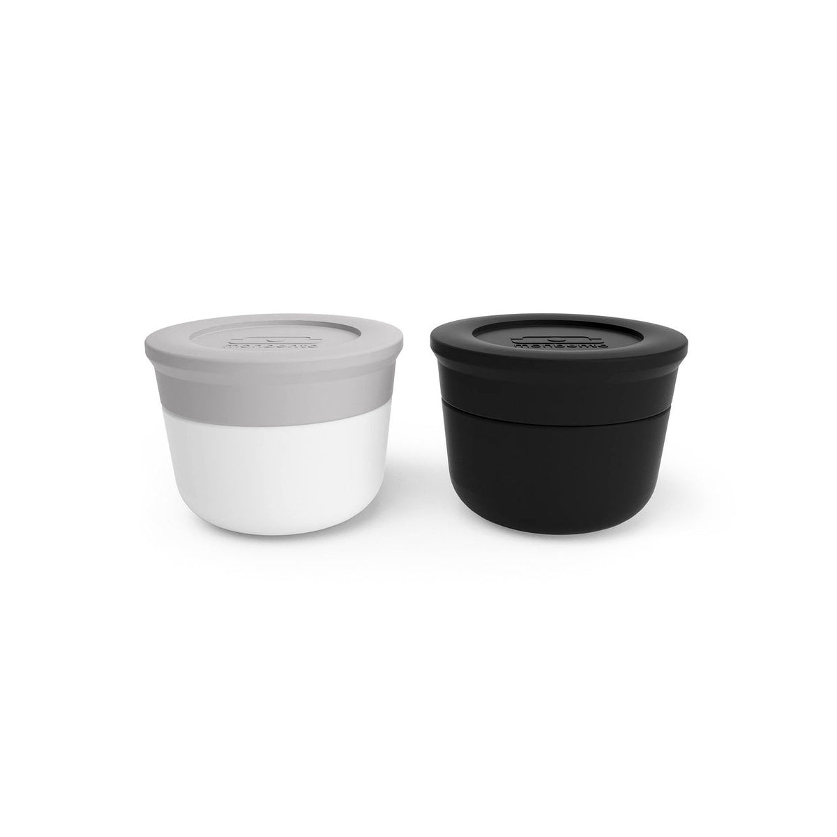 Monbento Temple S sauce pot set, grey coton and black onyx, 20010002