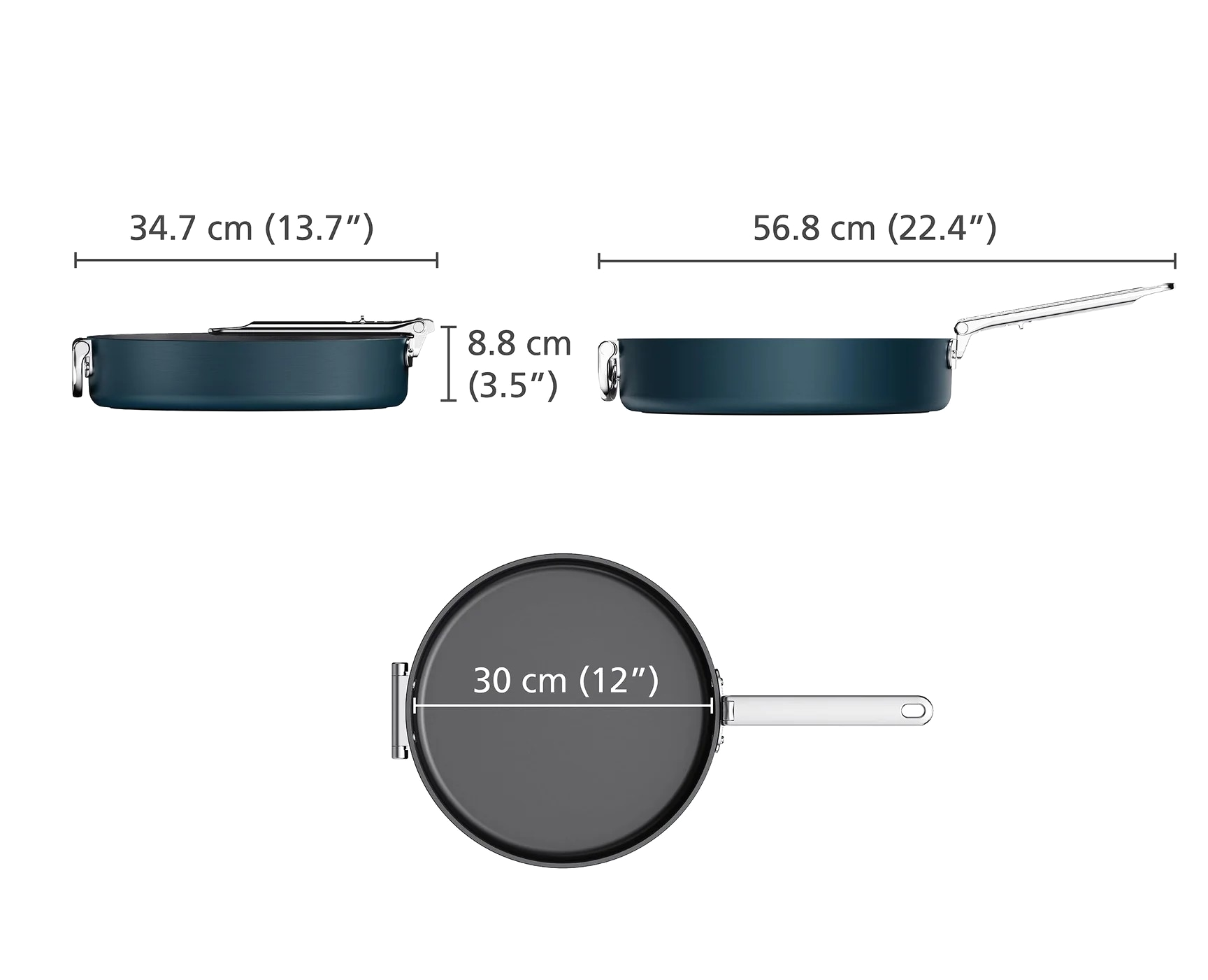 Joseph Joseph Space panvica s nepriľnavým keramickým povrchom 30 cm, modrá, 45043