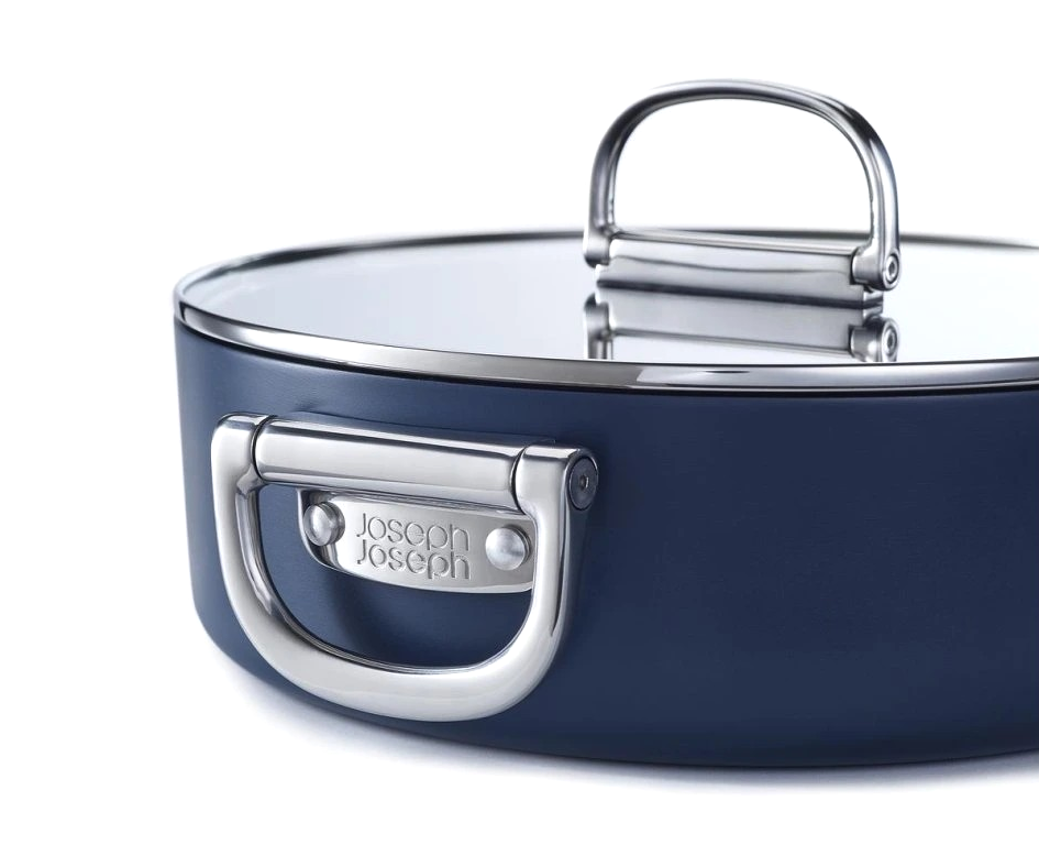 Joseph Joseph Space kastrol s nepřilnavým keramickým povrchem a poklicí 28 cm/4,9 l, modrá, 45046