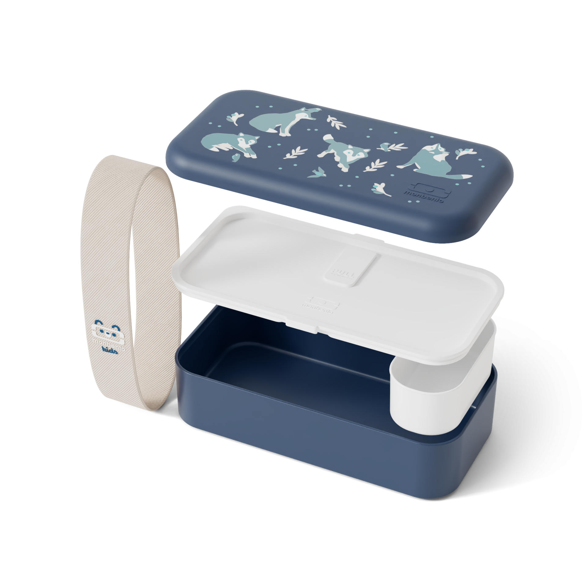 Monbento Foodie dětský svačinový box 0,5 l, blue wolf, 12124125