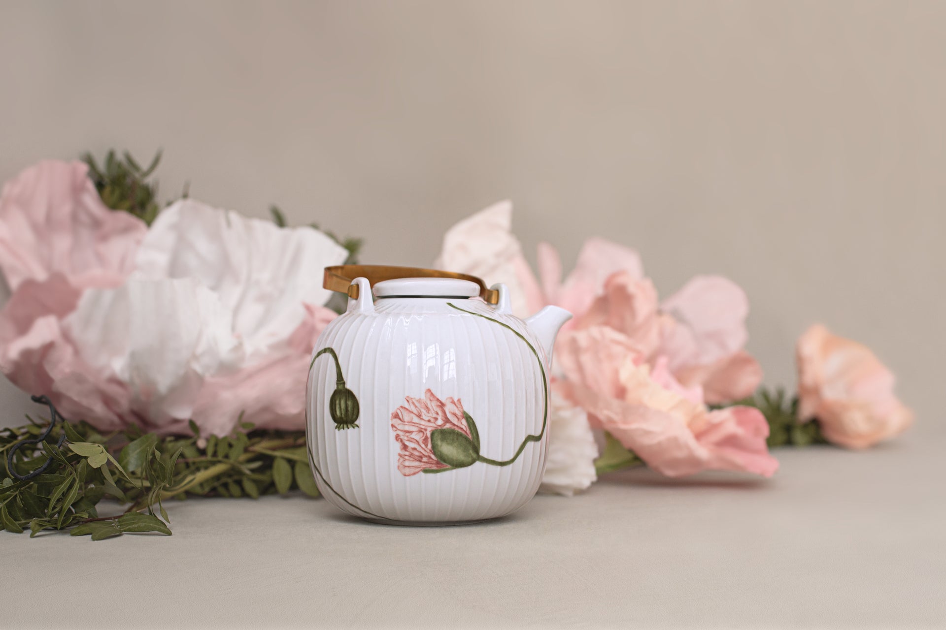 Kähler Hammershoi Poppy porcelánová kanvica 1,2 l, biela, 692298