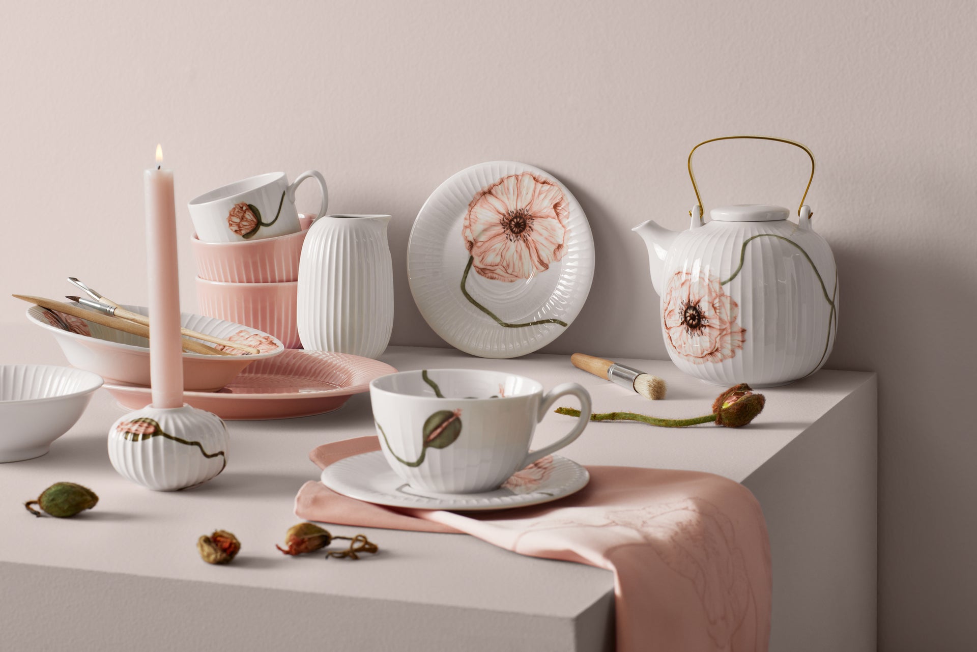 Kähler Hammershoi Poppy porcelánová kanvica 1,2 l, biela, 692298