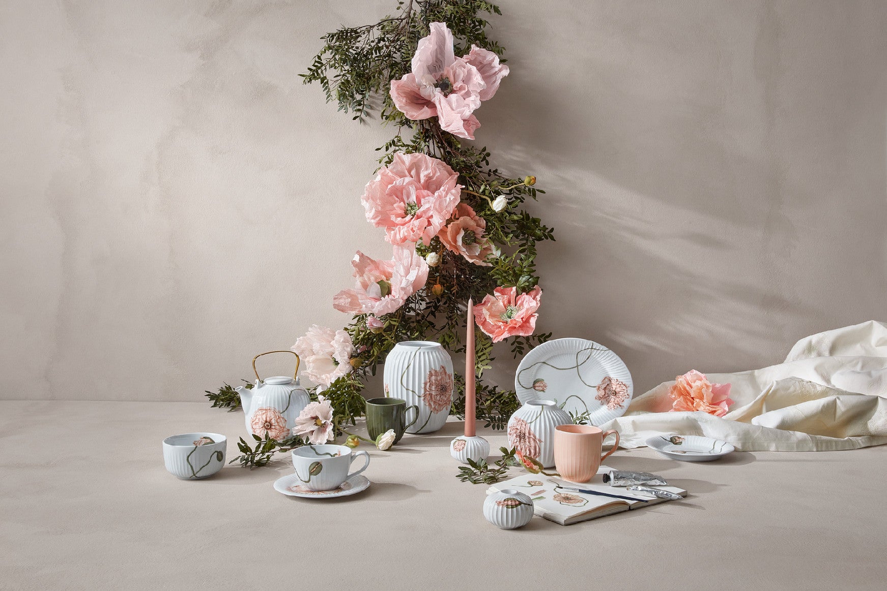 Oválny servírovací tanier Kähler Hammershoi Poppy 28,5 x 22,5 cm, biely, 692309