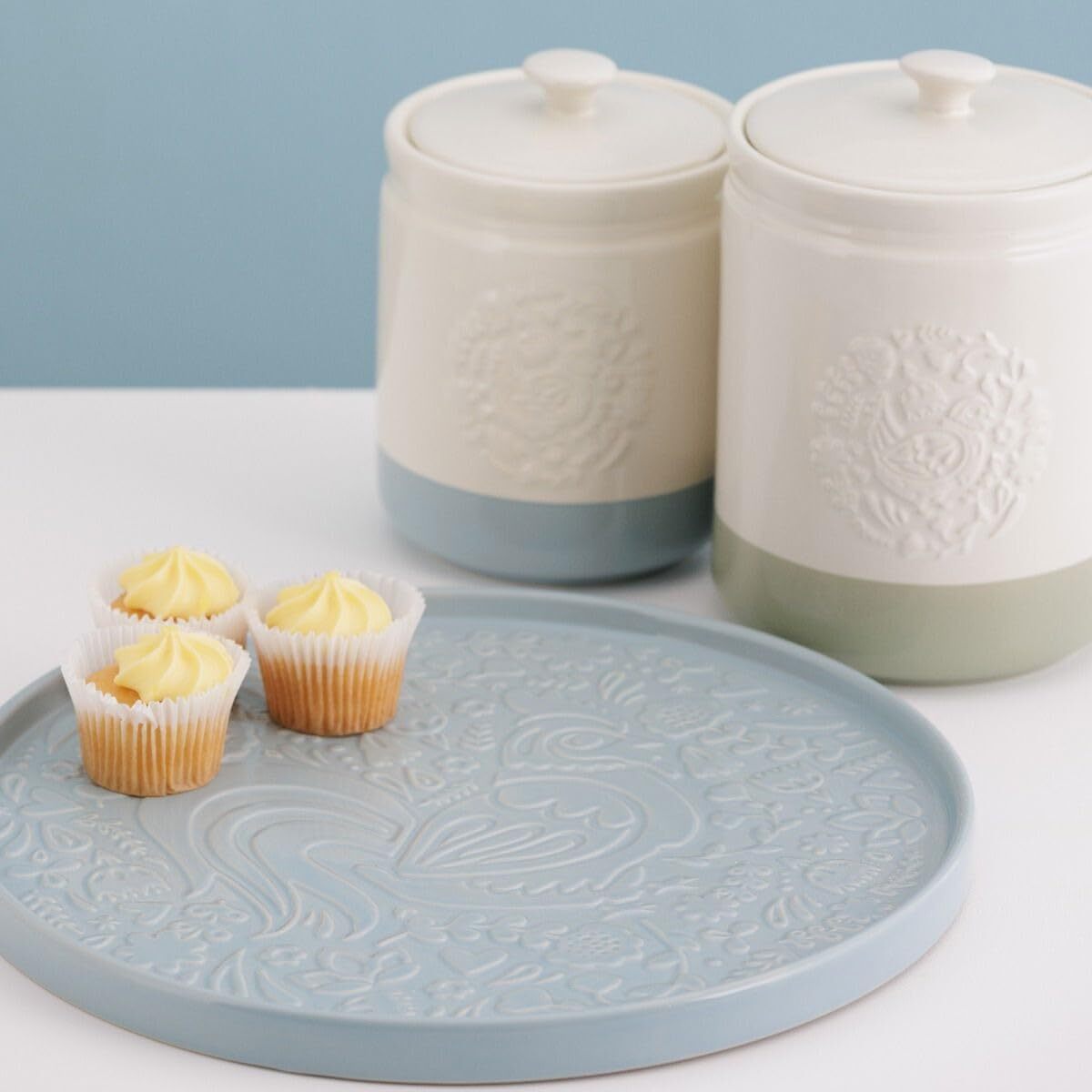 Mason Cash Home To Roost serving plate round, 30 cm, blue, 2002.319