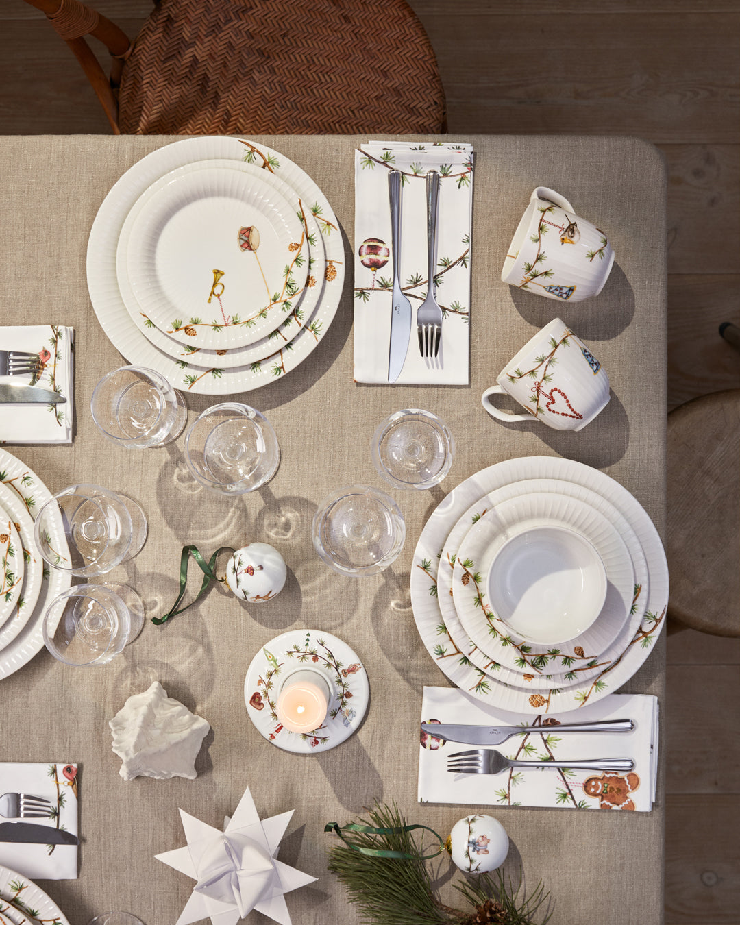 Kähler Hammershoi Christmas látkové ubrousky 45 x 45 cm, 4 ks, white, 693708