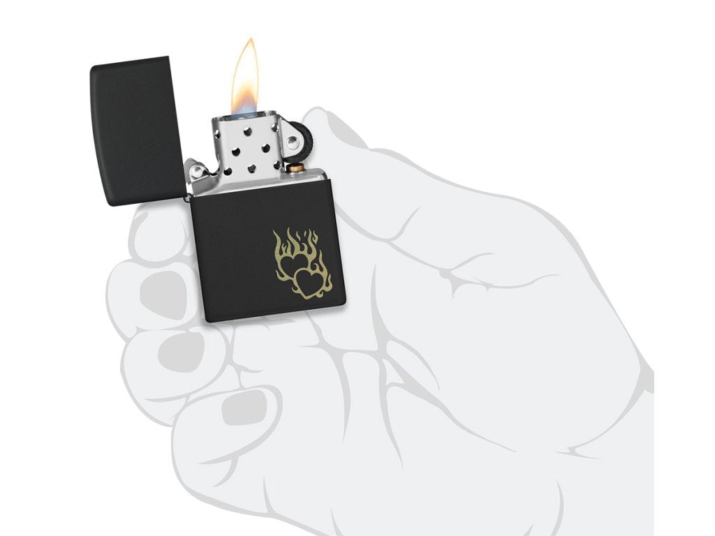 Zippo Lighter 66072 Fire Heart Design