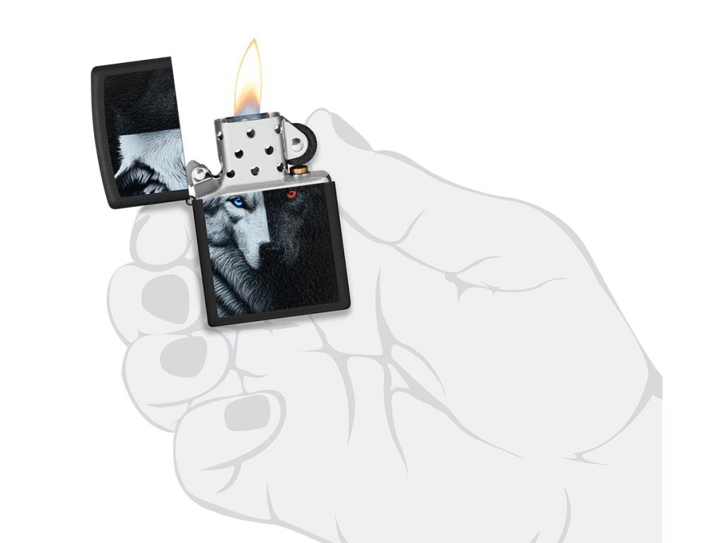 Zippo Lighter 66076 Two Wolves Design