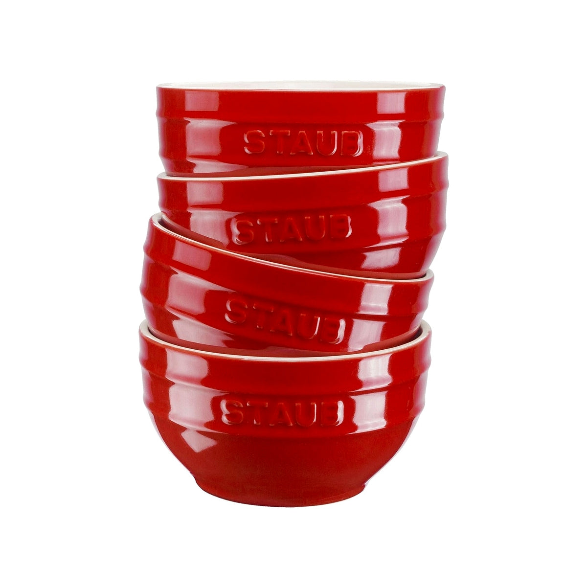 Staub sada 4 ks keramických misiek 12 cm/0,4 l, višňová, 40511-541