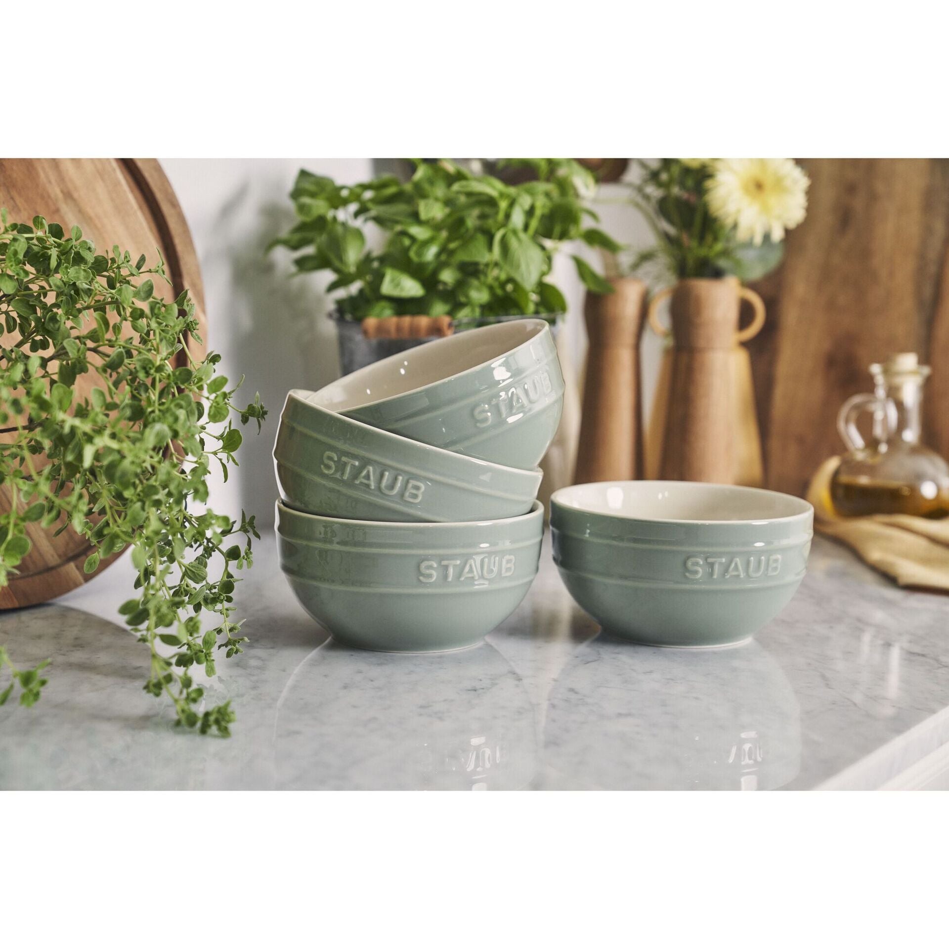 Staub sada 4 ks keramických misiek 14 cm/0,7 l eukalyptová, 1028172