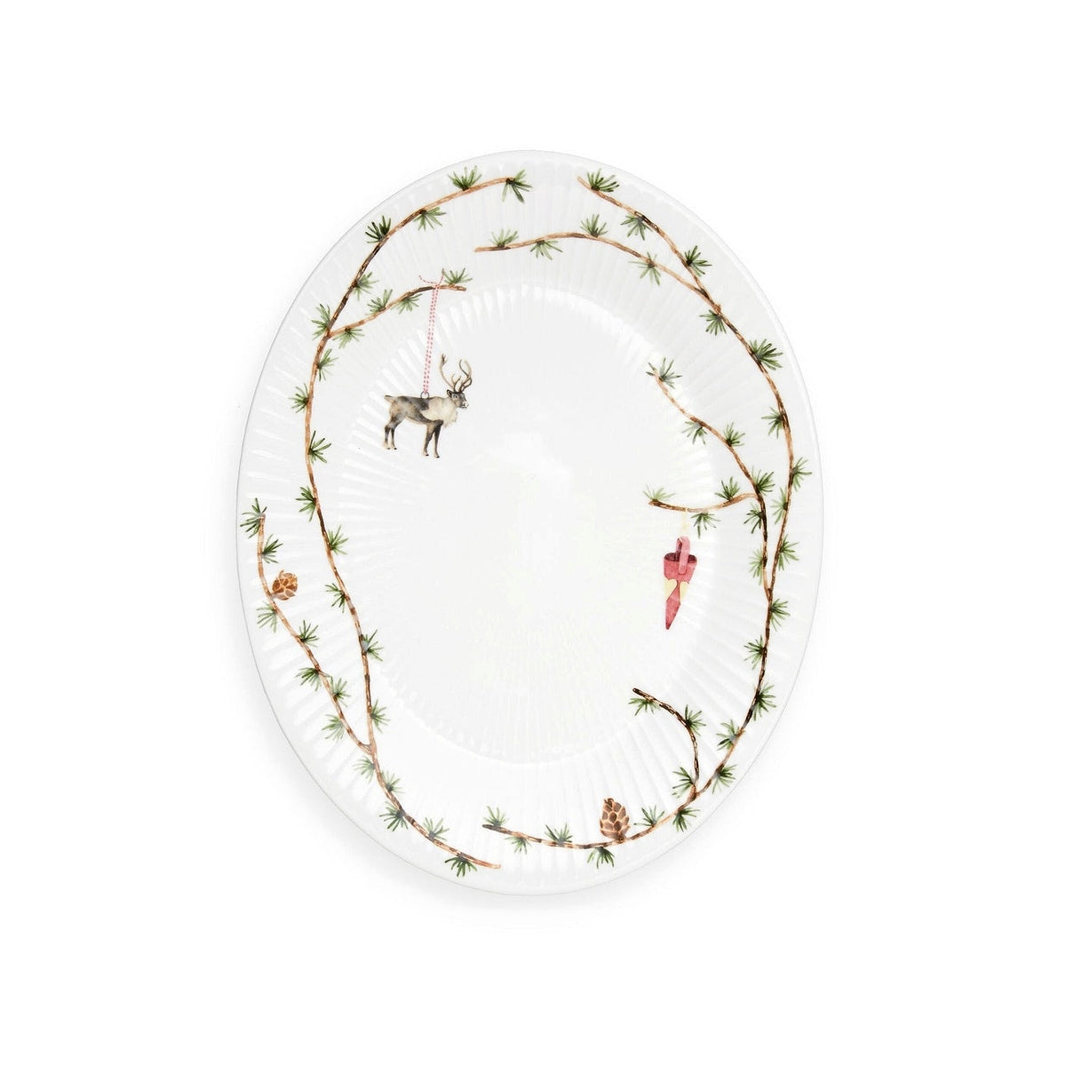 Kähler Hammershoi Christmas oval serving plate 34 x 27 cm, white, 693206