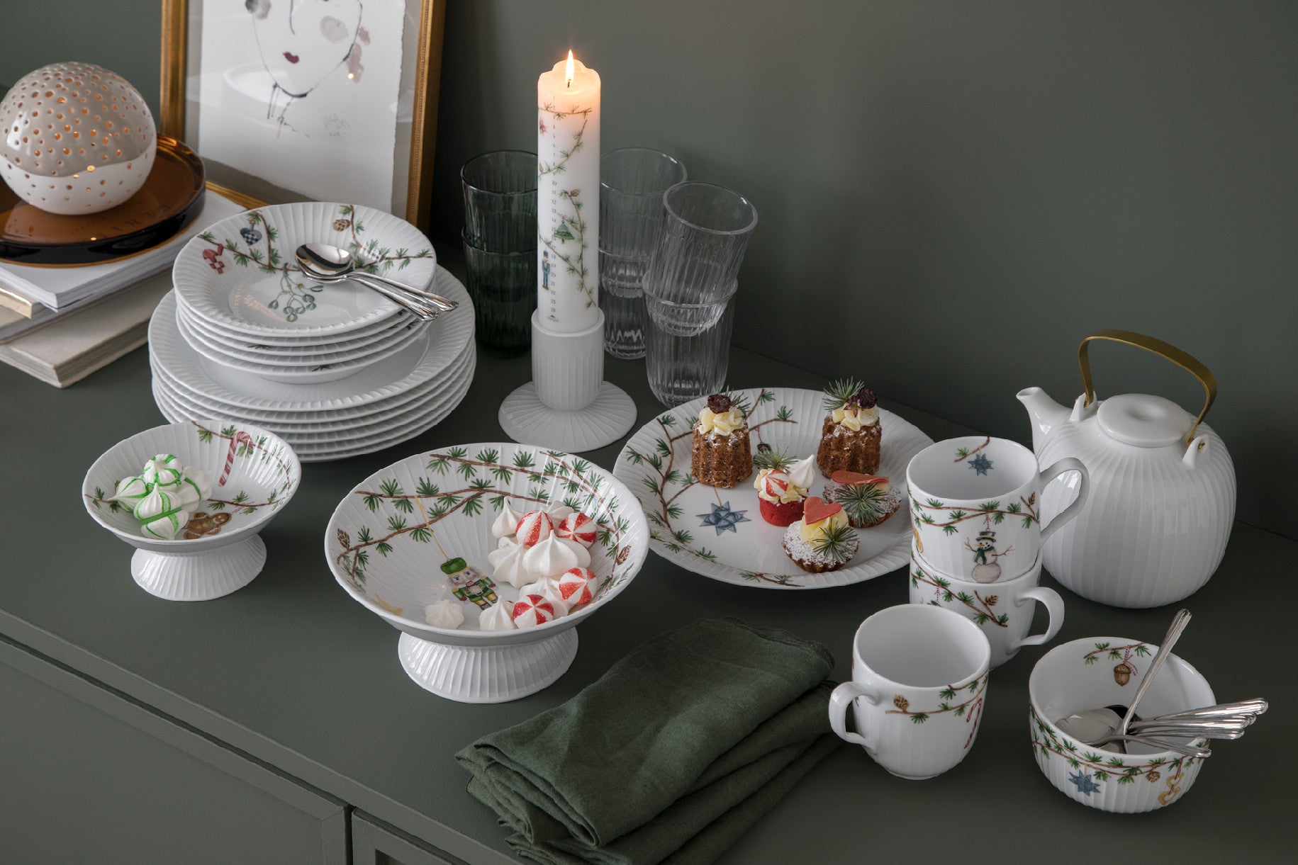 Kähler Hammershoi Christmas porcelánová miska 23 cm, white, 693130