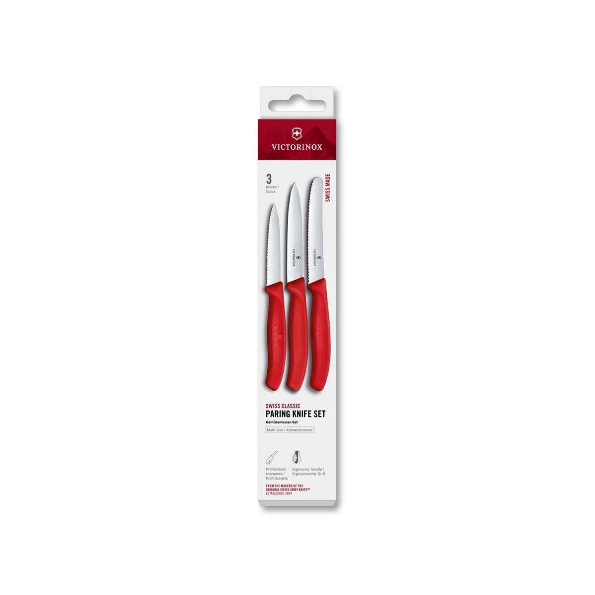 Victorinox Swiss Classic sada kuchynských nožov 3 ks, chili red, 6.7111.34C1