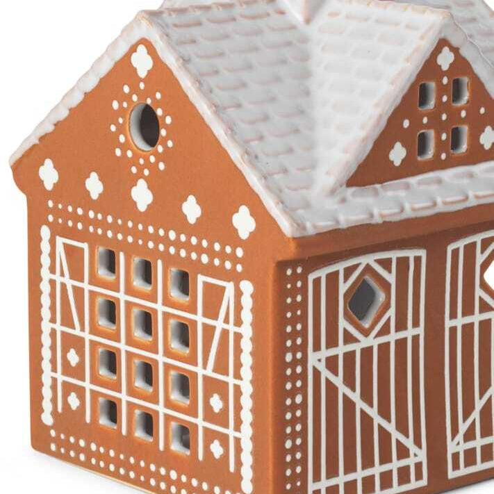 Kähler Gingerbread ceramic candlestick Christmas Stable 11.5 cm, 693533