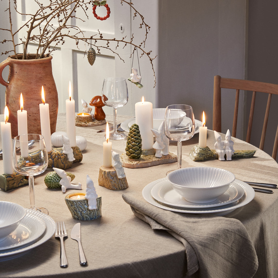 Kähler Christmas Tales porcelain candlestick Christmas hug 8.5 cm, 690047