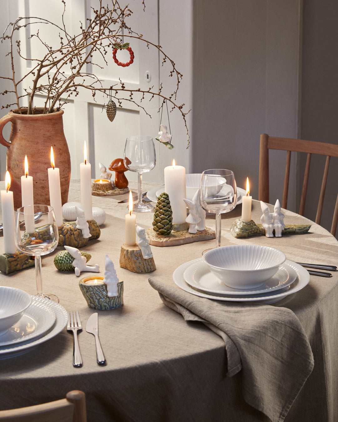 Kähler Christmas Tales porcelánový svícen Christmas advent 10 cm, 693512