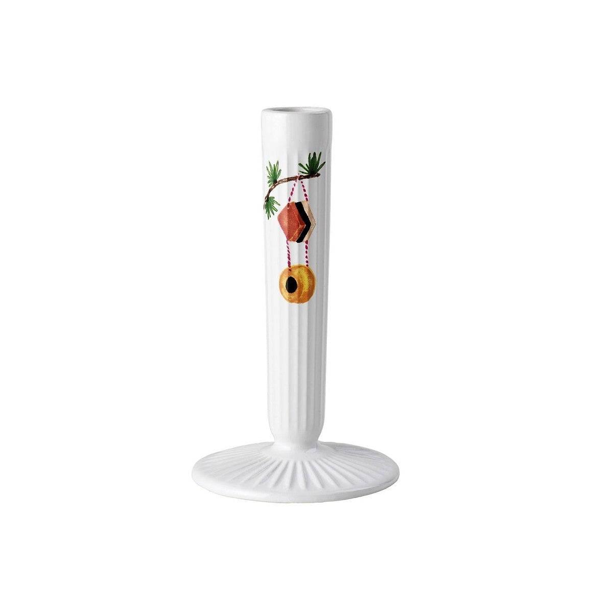Kähler Hammershøi Christmas ceramic candlestick 16 cm, white, 693249