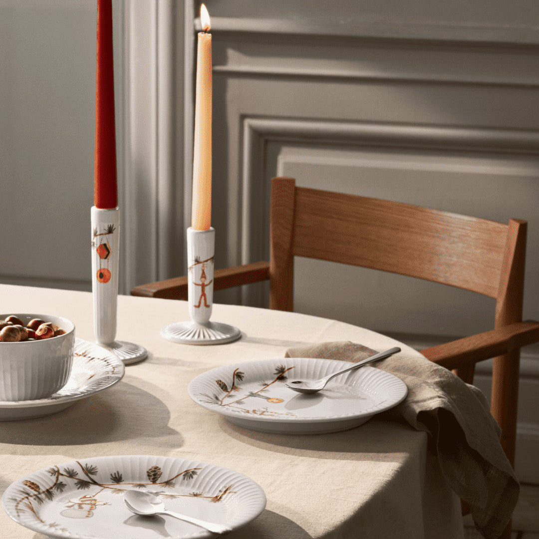 Kähler Hammershøi Christmas ceramic candlestick 12 cm, white, 693248