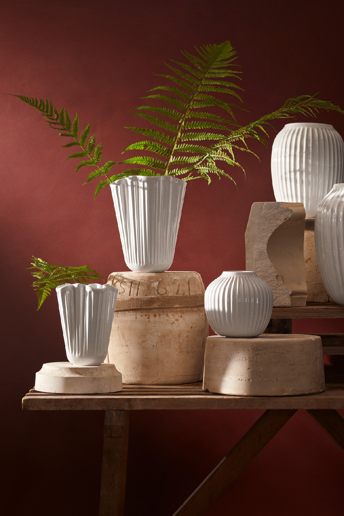 Kähler Hammershoi Unfold keramická váza 16,5 cm, white, 693287