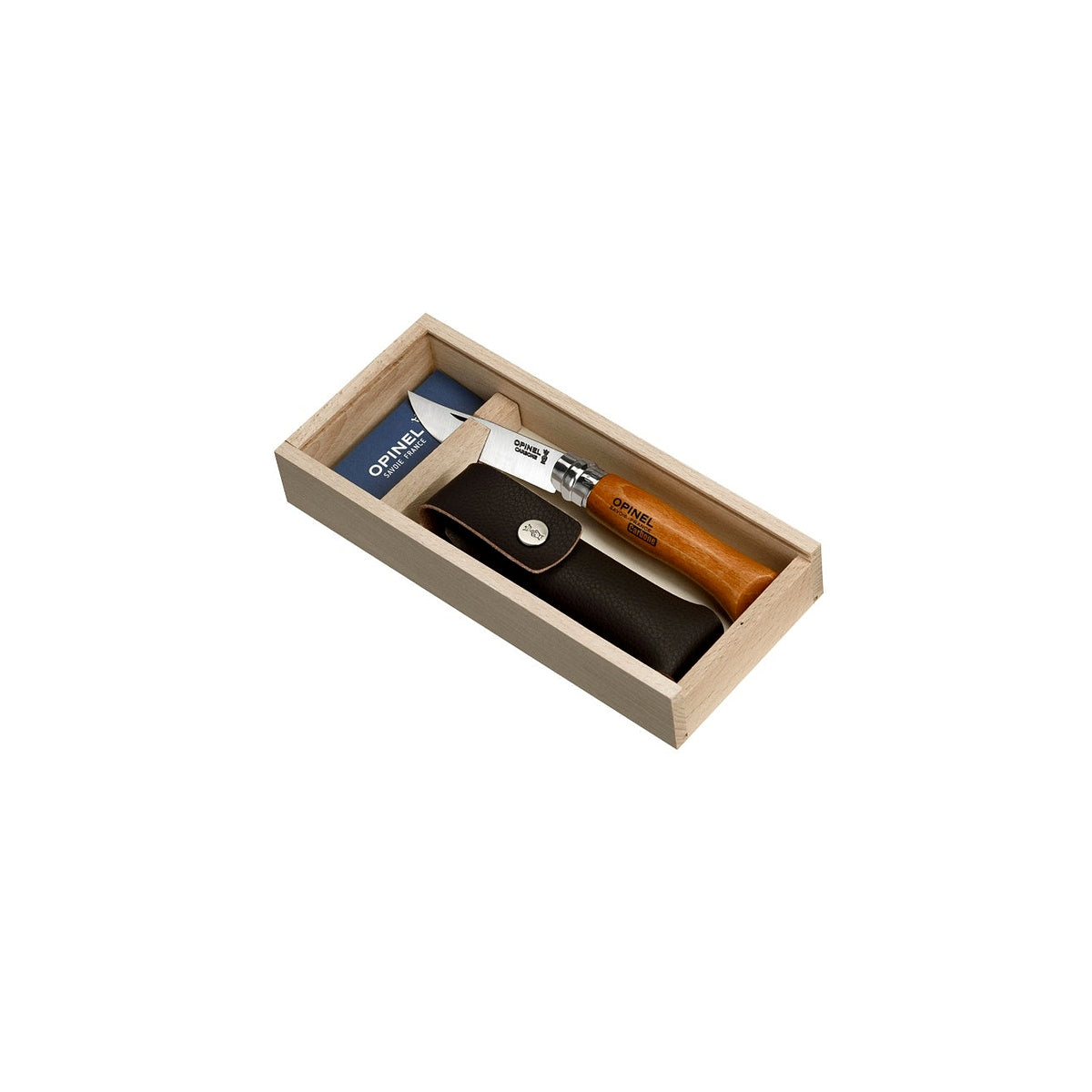 Opinel Carbon N°08 gift pack knife with case, 000815