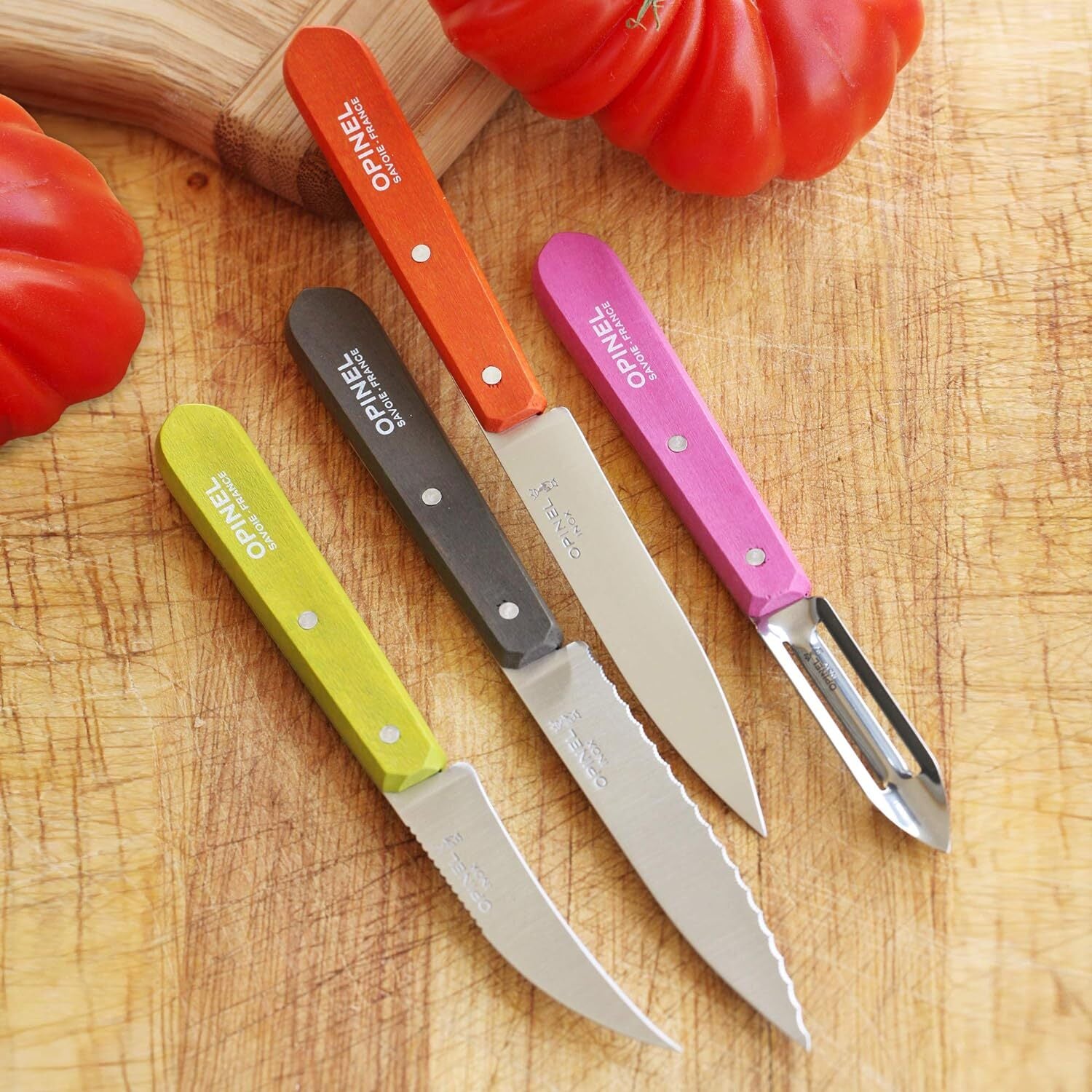 Opinel Les Essentiels Fifties sada nožů a škrabky 4 ks, 001452