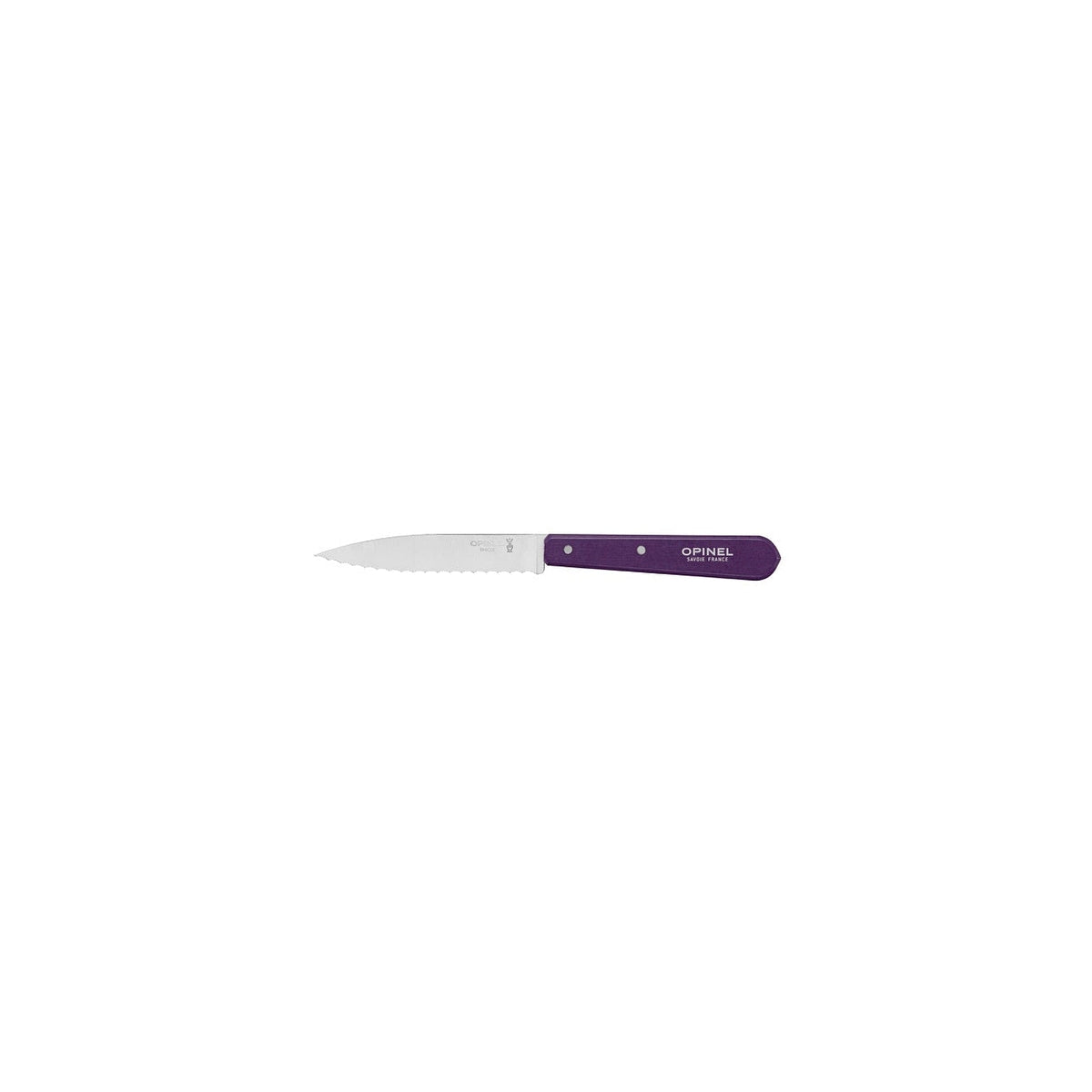 Nôž Opinel Les Essentiels N°113 so zúbkovaným ostrím 10 cm, fialový, 001919