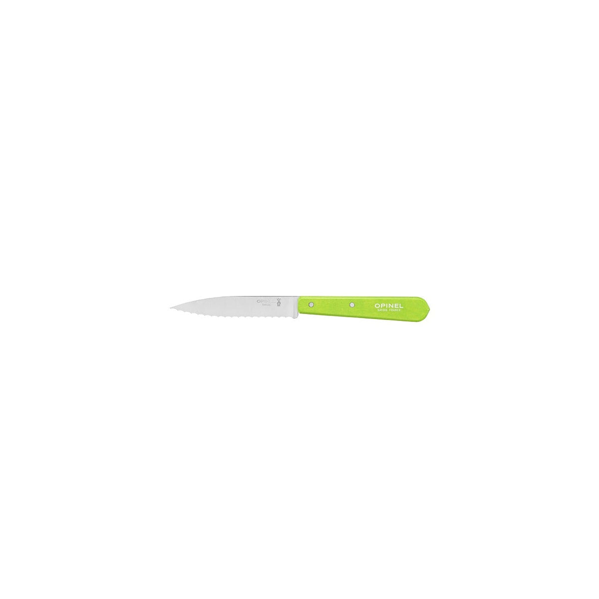 Nôž Opinel Les Essentiels N°113 so zúbkovaným ostrím 10 cm, zelený, 001920