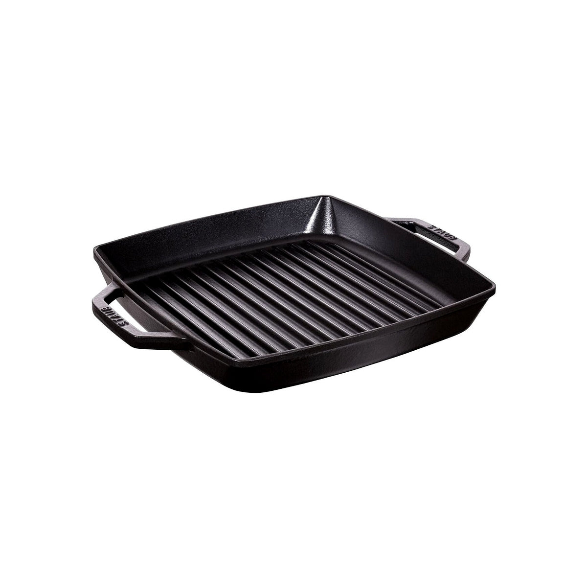 STAUB Grilovacia panvica s dvoma rukoväťami 28x28 čierna