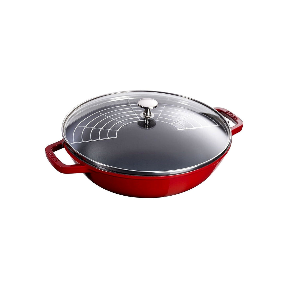 Staub pánev wok se skleněnou poklicí 30 cm/4,4 l višňová, 1312906